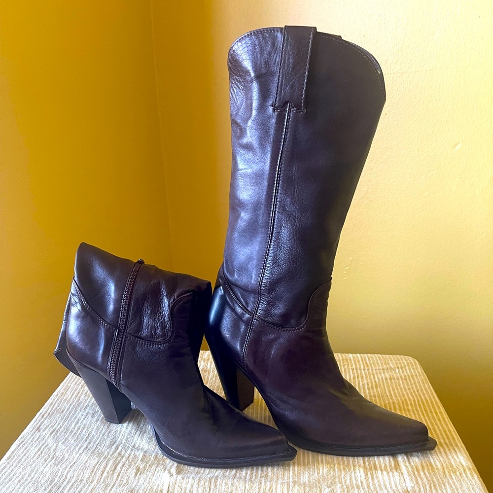 Italian buttery leather cowboy style boot